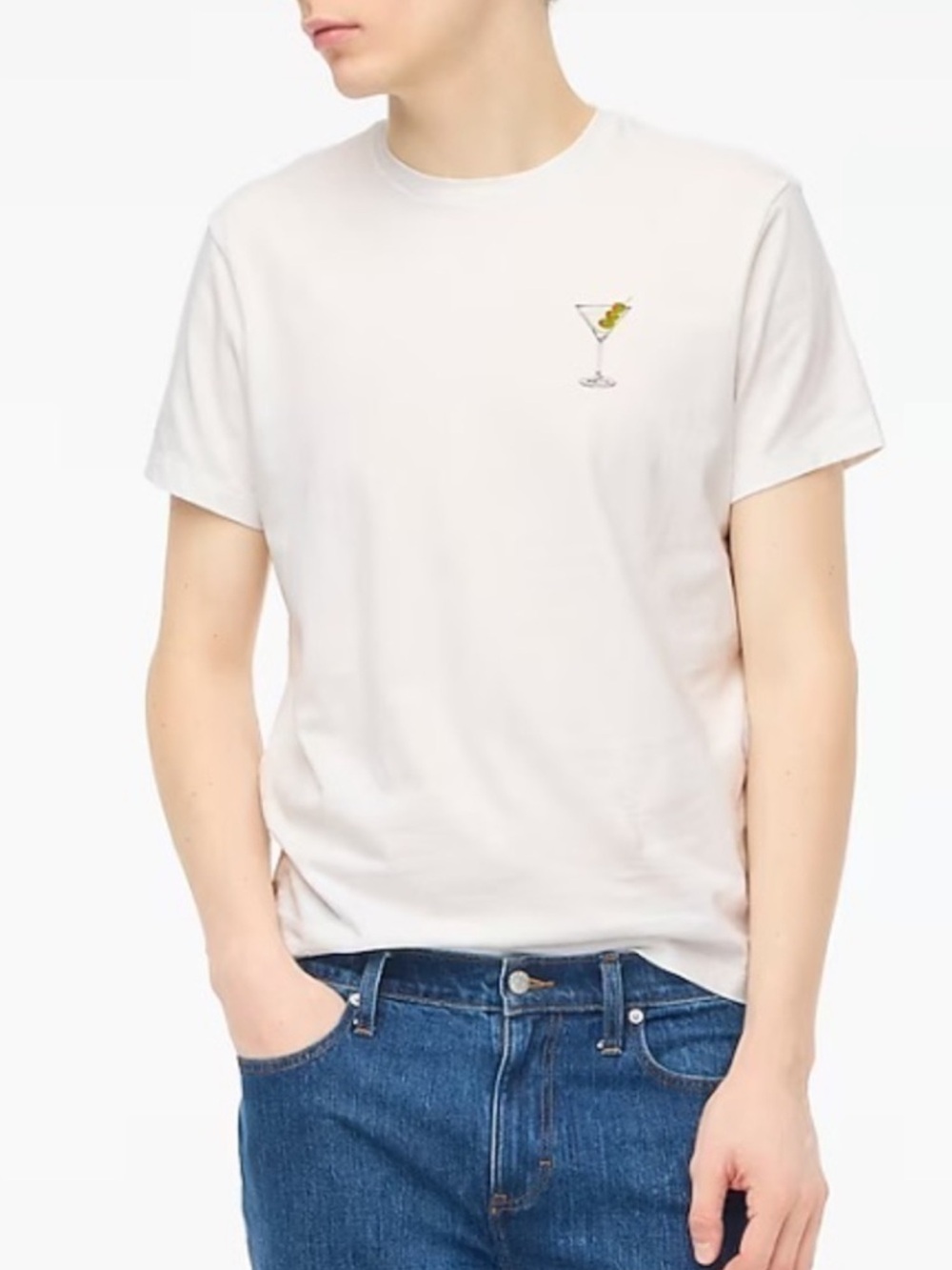 NWT J Crew Dirty Martini Graphic Tee White Sz Small